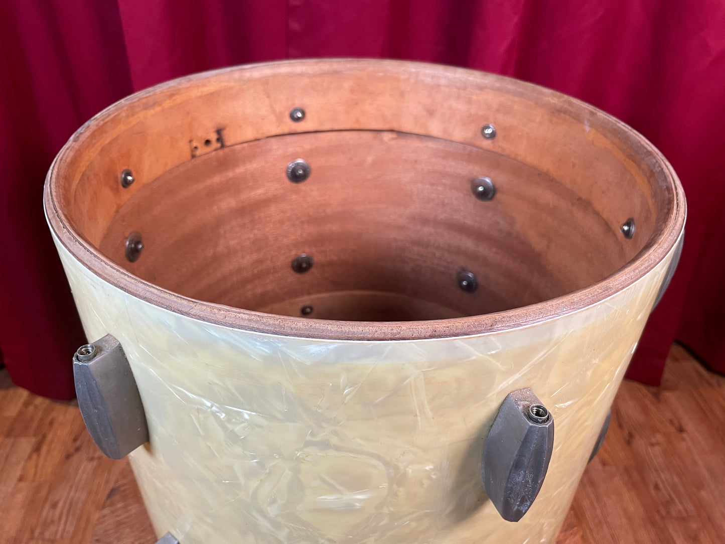 1940s Slingerland Radio King 12x14 Tom Drum Shell White Marine Pearl