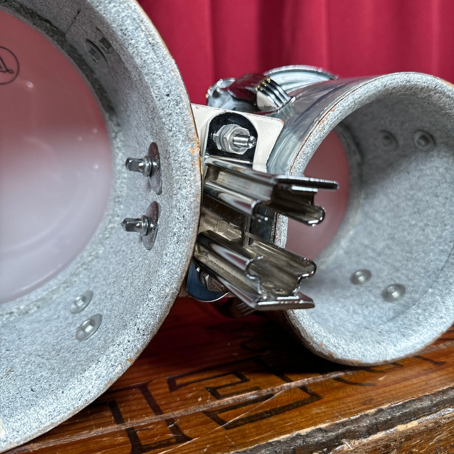 Vintage Ludwig 6" & 8" No. 2358P Tunable Bongos w/ Slide Mount Sky Blue Pearl