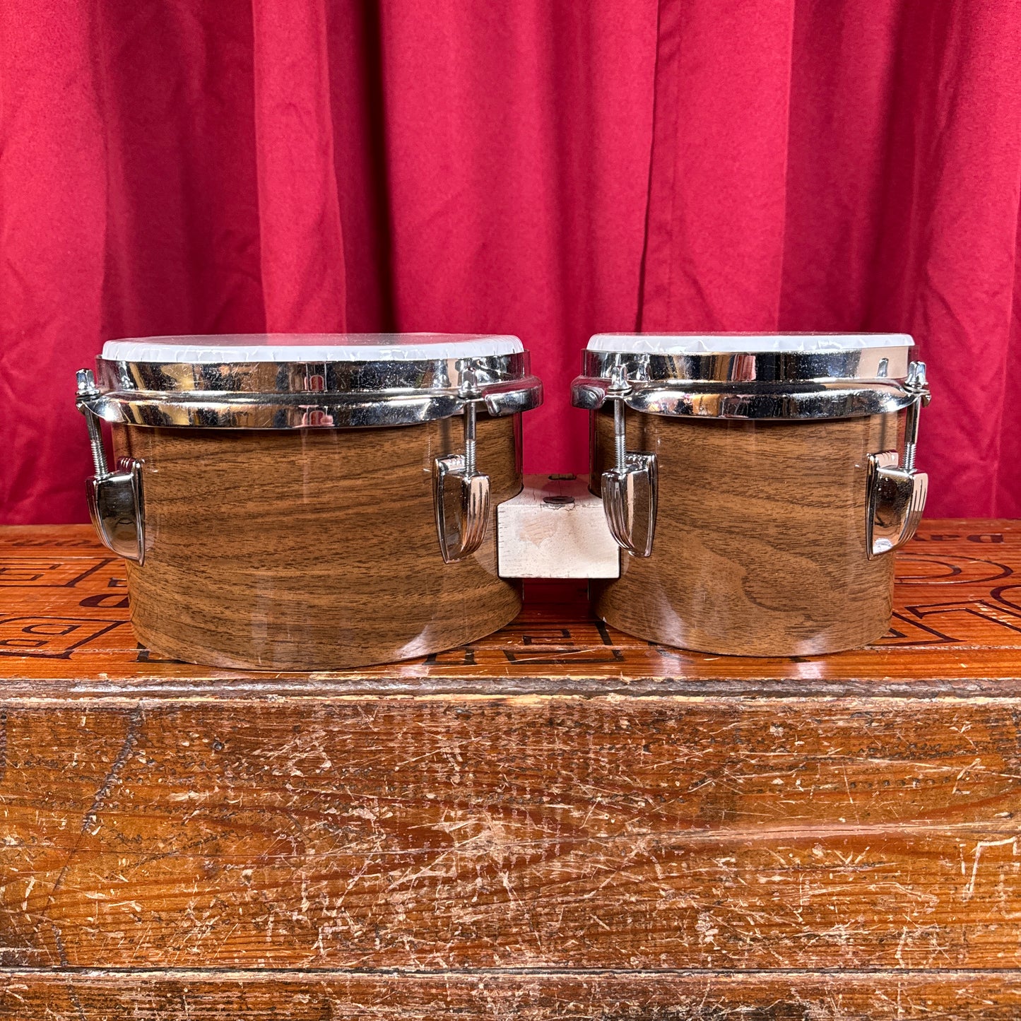 1970s Ludwig 6" & 8" No. 2358P Tunable Bongos Walnut Cortex