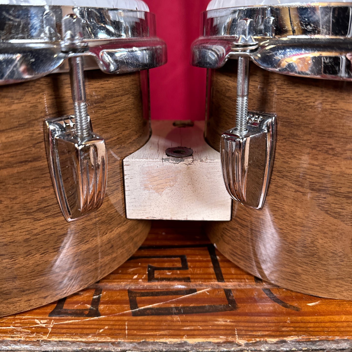 1970s Ludwig 6" & 8" No. 2358P Tunable Bongos Walnut Cortex