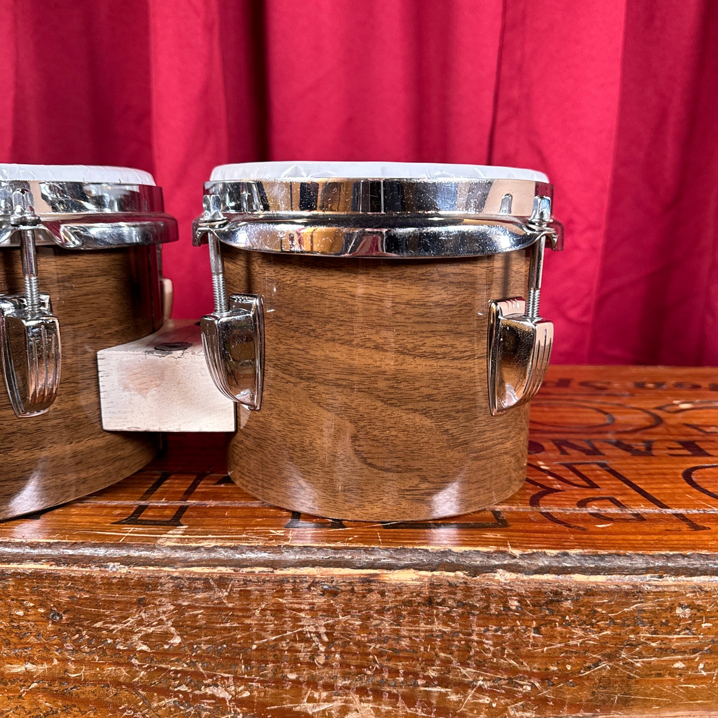 1970s Ludwig 6" & 8" No. 2358P Tunable Bongos Walnut Cortex