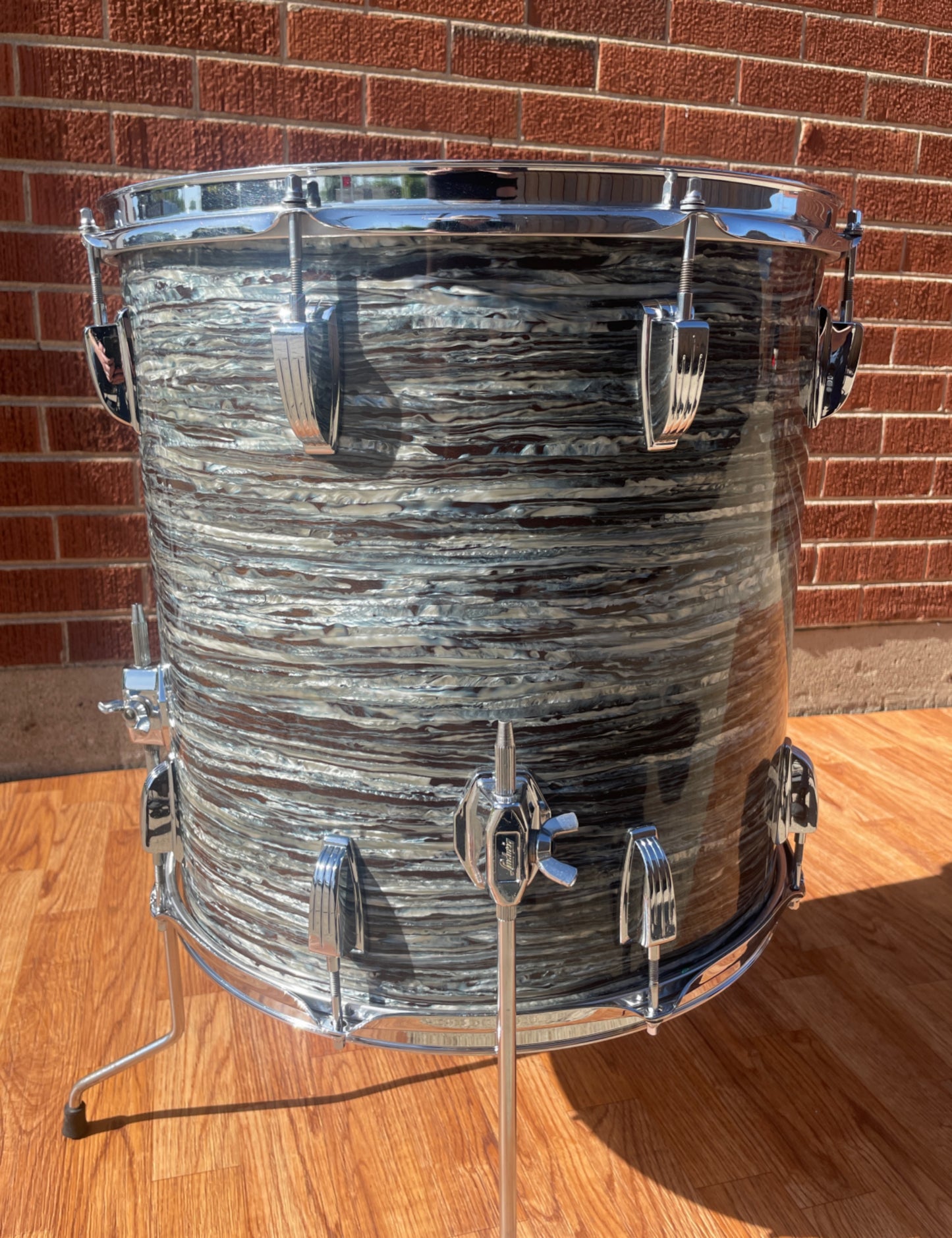 1960s Ludwig 16x16 Floor Tom Drum Oyster Blue Pearl