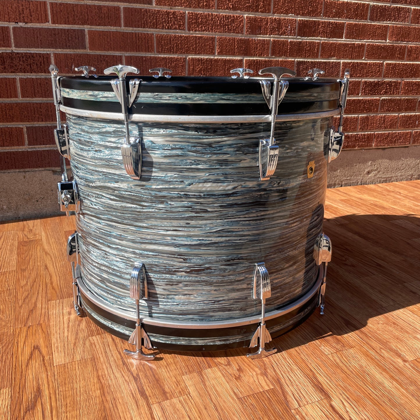 1960s Ludwig 14x20 Virgin Bass Drum Oyster Blue Pearl Rock Duo