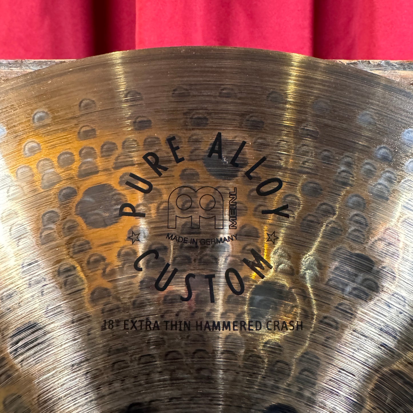 18" Meinl Pure Alloy Custom Extra Thin Hammered Crash Cymbal 1076g *Video Demo*