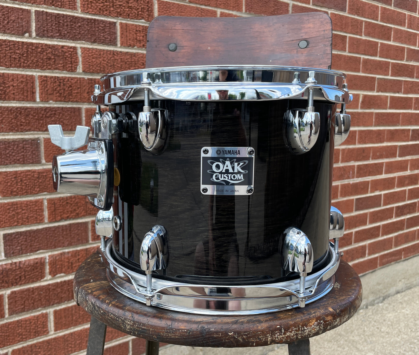 2010 Yamaha Oak Custom 8x10 Tom Drum Single Musashi Black NTT810UA