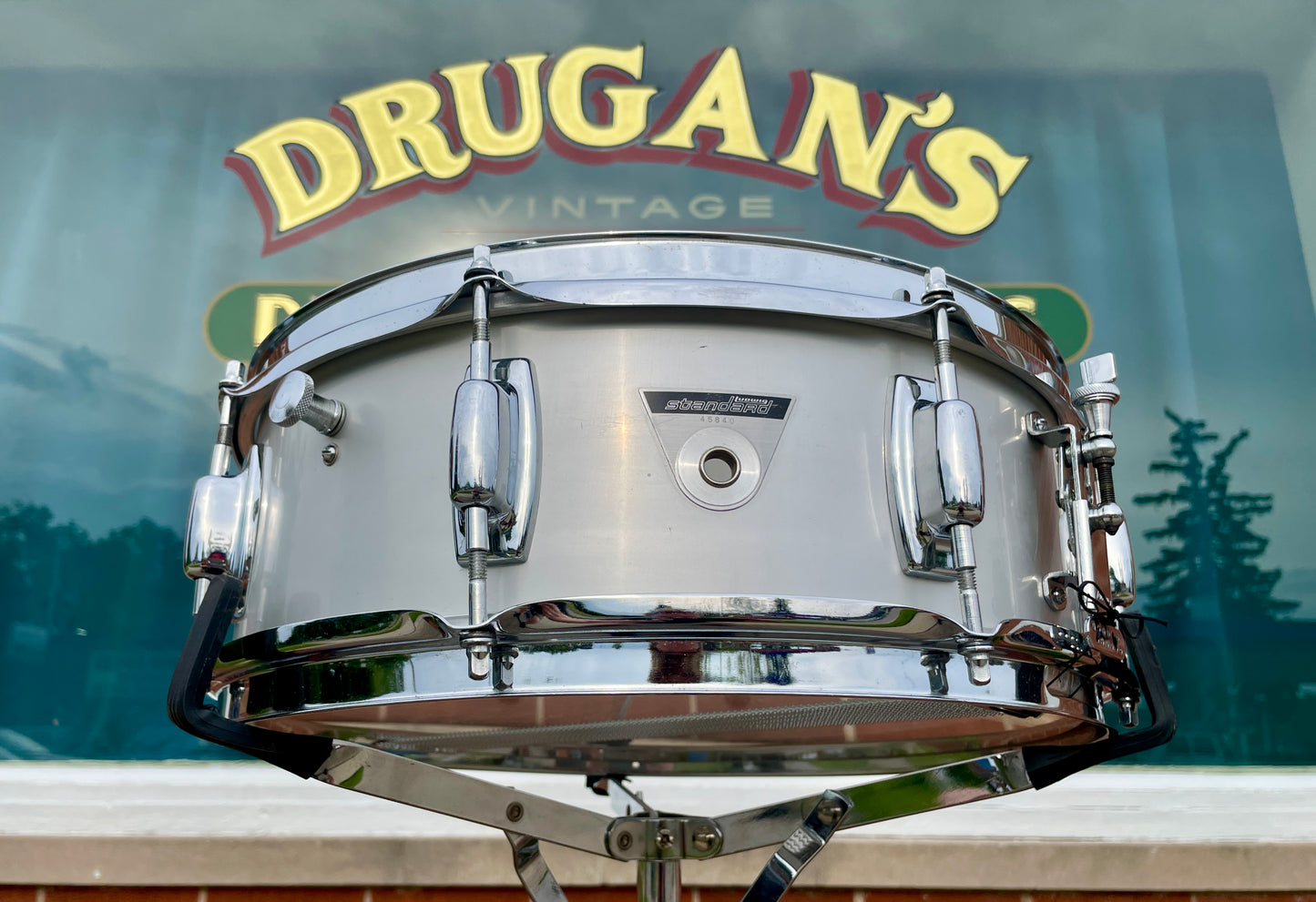 1970s Ludwig 5x14 S-102 Standard Snare Drum Acrolite Finish