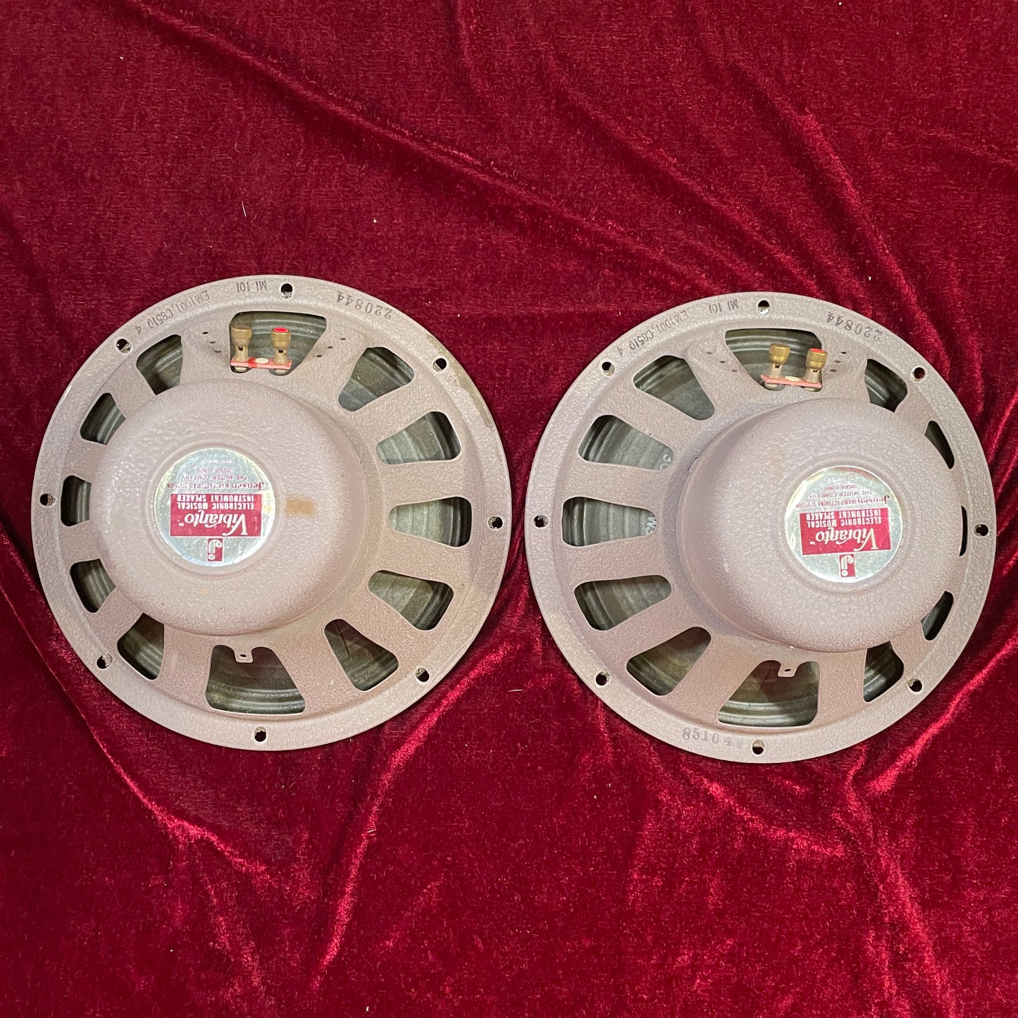 1968 Jensen 10" 40W Vibranto MI-101 EM-1001 Guitar Speaker Pair 8 Ohm (Stock #23 & 24)