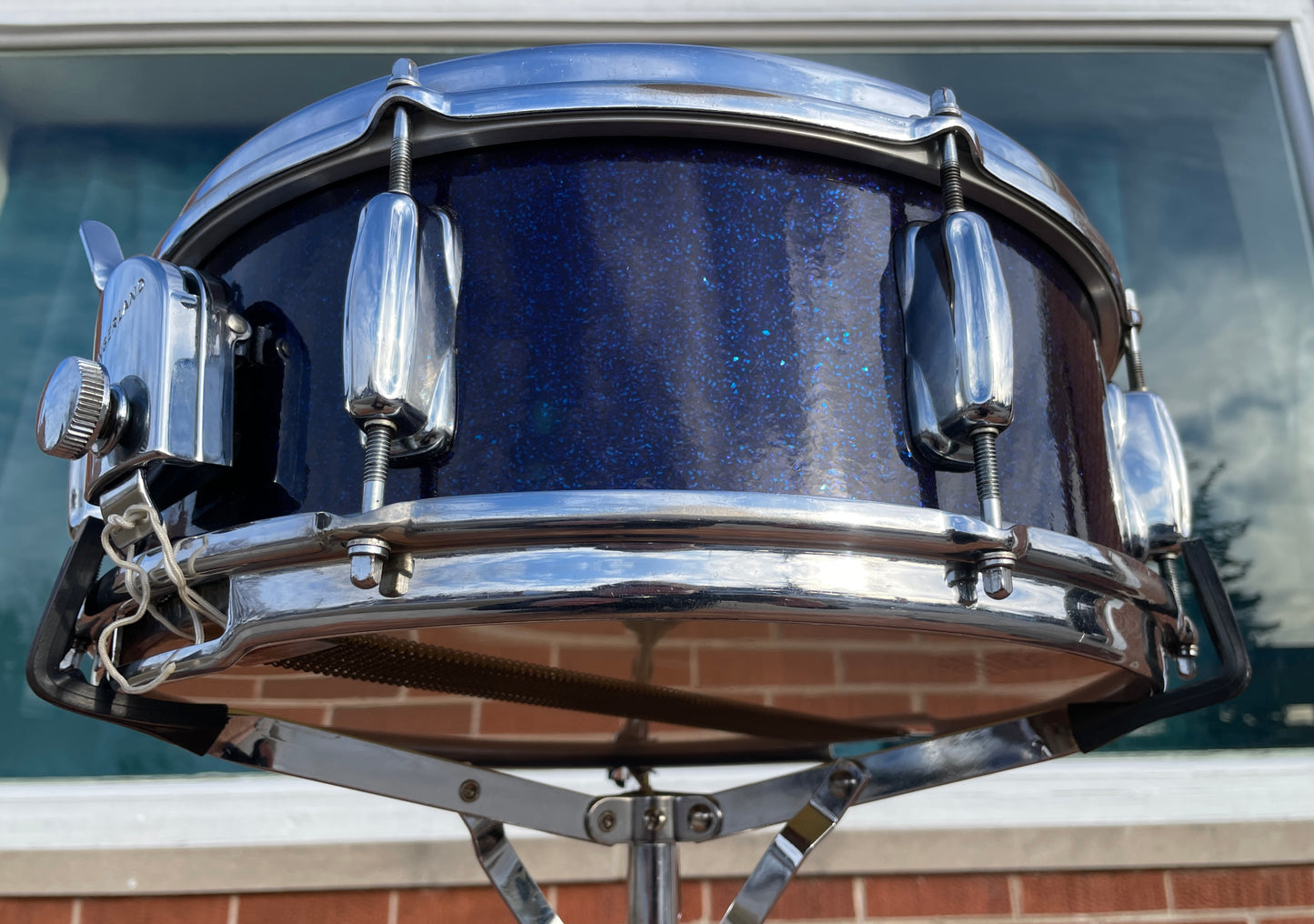 1963 Slingerland 5.5x14 Artist Snare Drum Blue Sparkle 8 Lug