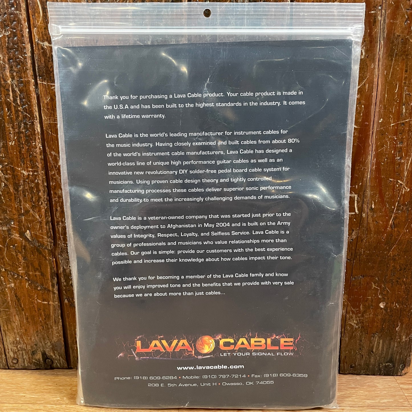 Lava Tephra 3 Foot Speaker Cable NOS Straight to Straight LCTH3
