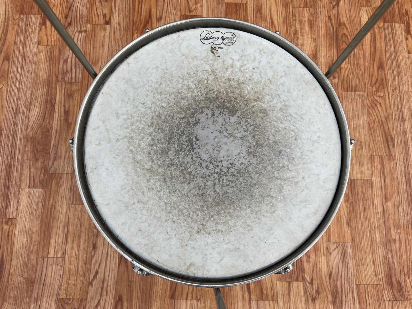 1960s Ludwig 14x14 Floor Tom Drum Silver/Blue Duco