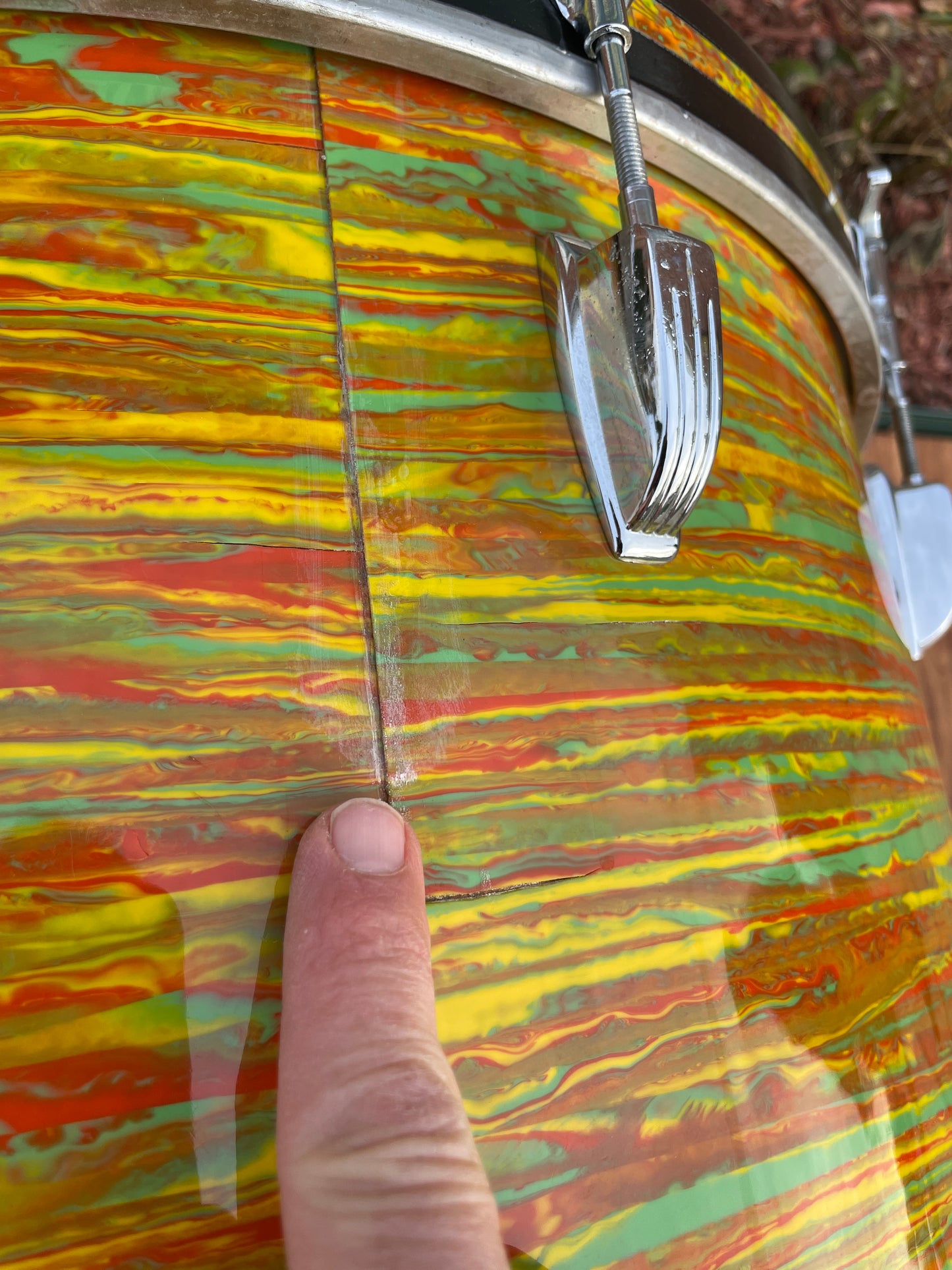 1970s Ludwig Big Beat Drum Set Citrus Mod 22/12/13/16 Bun E. Carlos