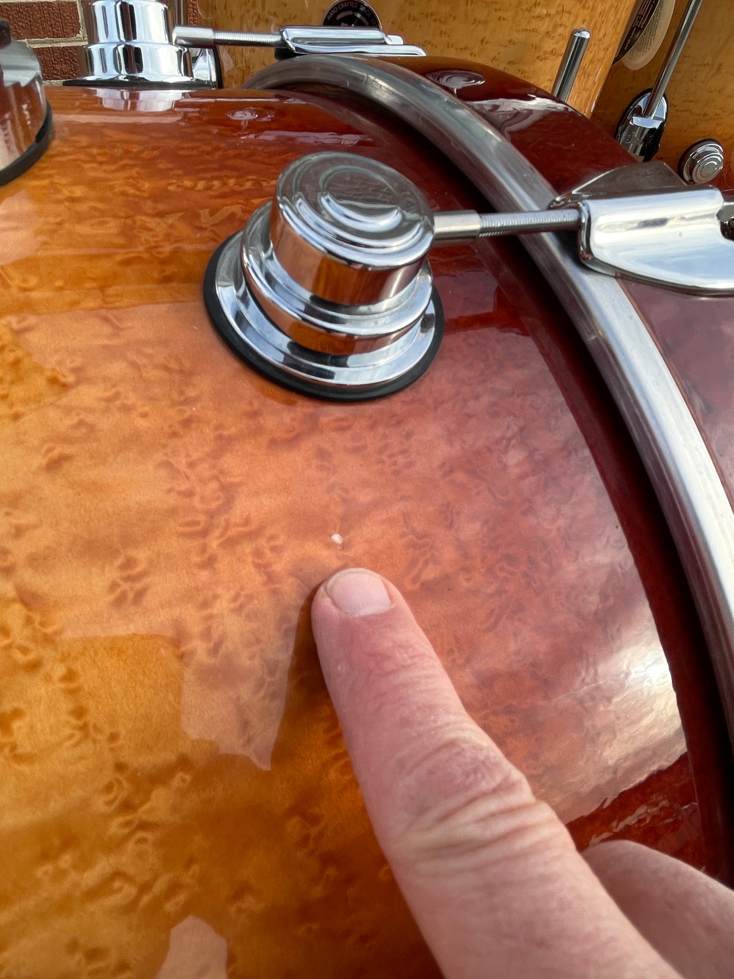 2002 DW Collector's Series Besse Forest Exotic Super Birdseye Maple Drum Set Burnt Toast Burst 22/12/14/16 w/ 7x14 Snare Drum Workshop