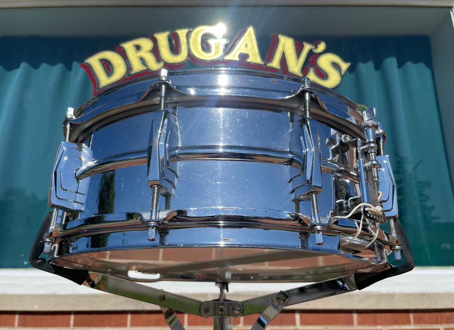 1960s Ludwig 5x14 Chrome Over Brass Pre-Serial Super 400 Supraphonic Snare Drum