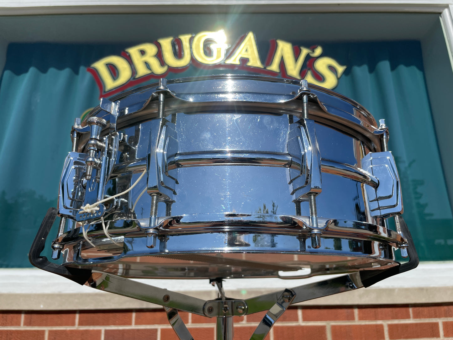 1960s Ludwig 5x14 Chrome Over Brass Pre-Serial Super 400 Supraphonic Snare Drum