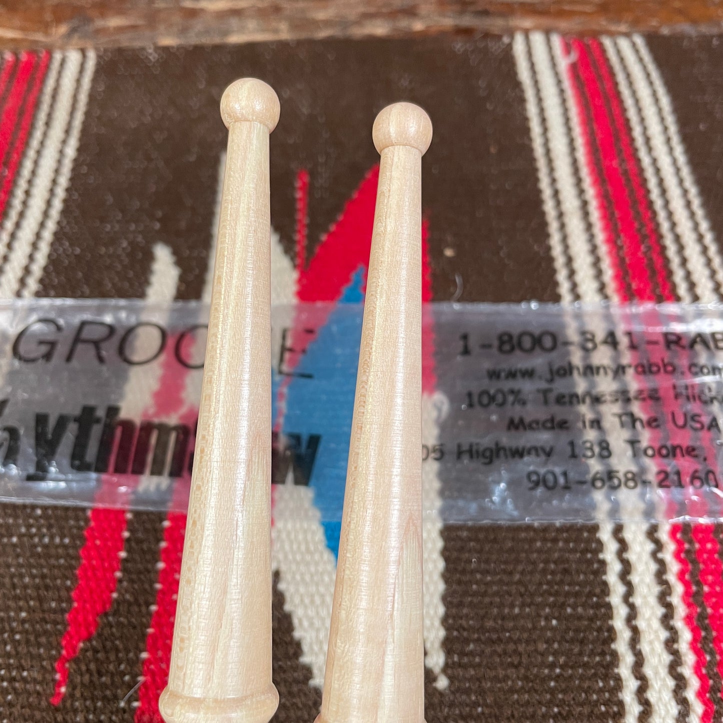 Johnny Rabb 5B Rhythm Saw Ball Tip Drum Stick Pair NOS Hickory