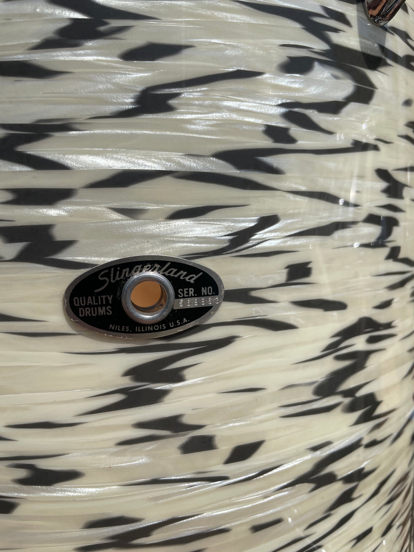 1985 Slingerland Magnum "Holland" Drum Set White Tiger Pearl 24/13/16/18