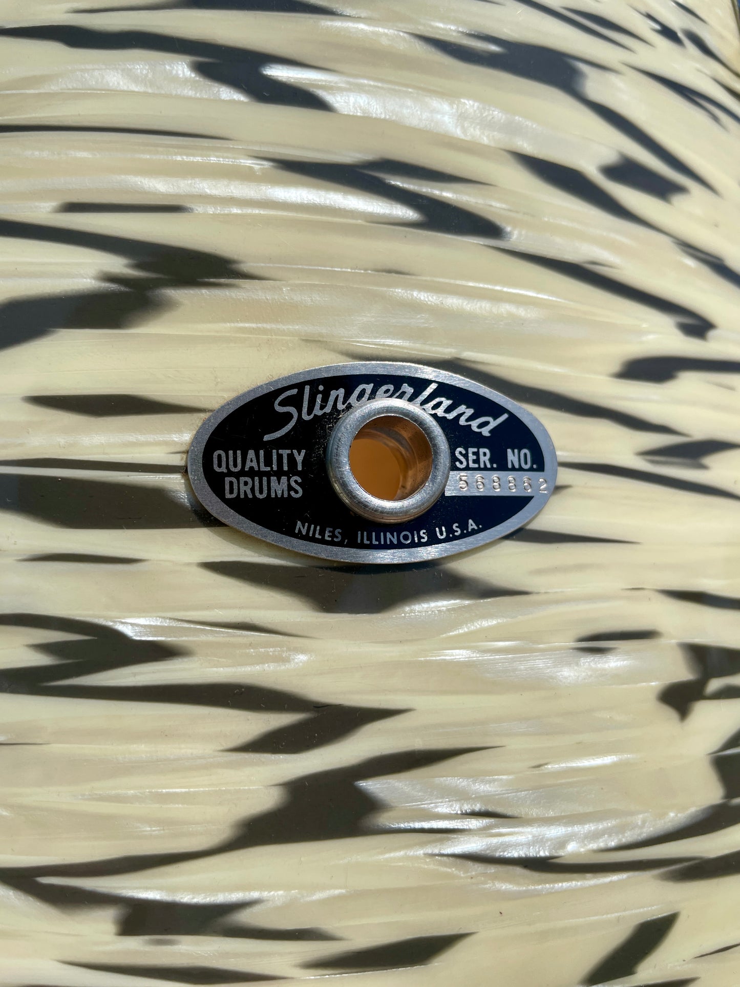 1985 Slingerland Magnum "Holland" Drum Set White Tiger Pearl 24/13/16/18