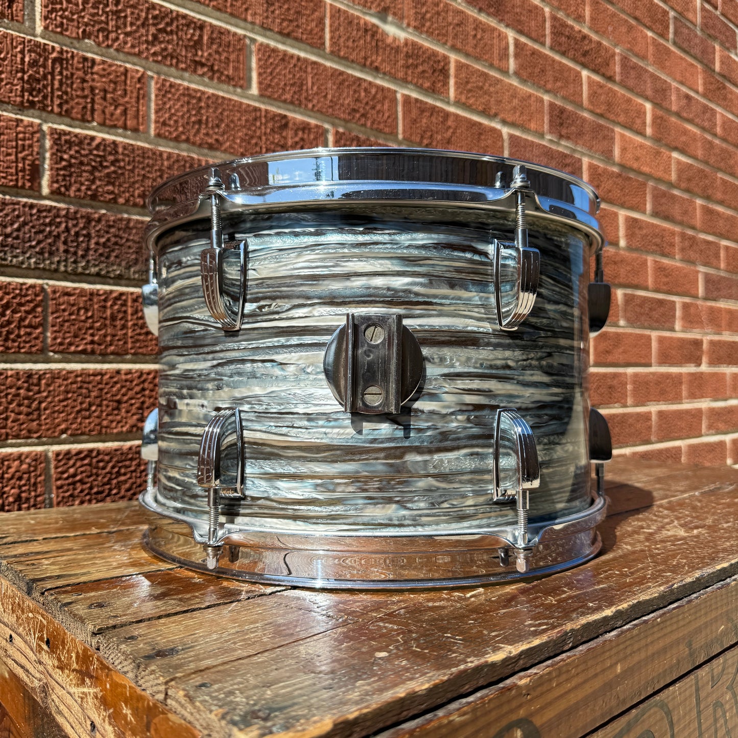 1960s Ludwig 8x12 Tom Drum Oyster Blue Pearl #2