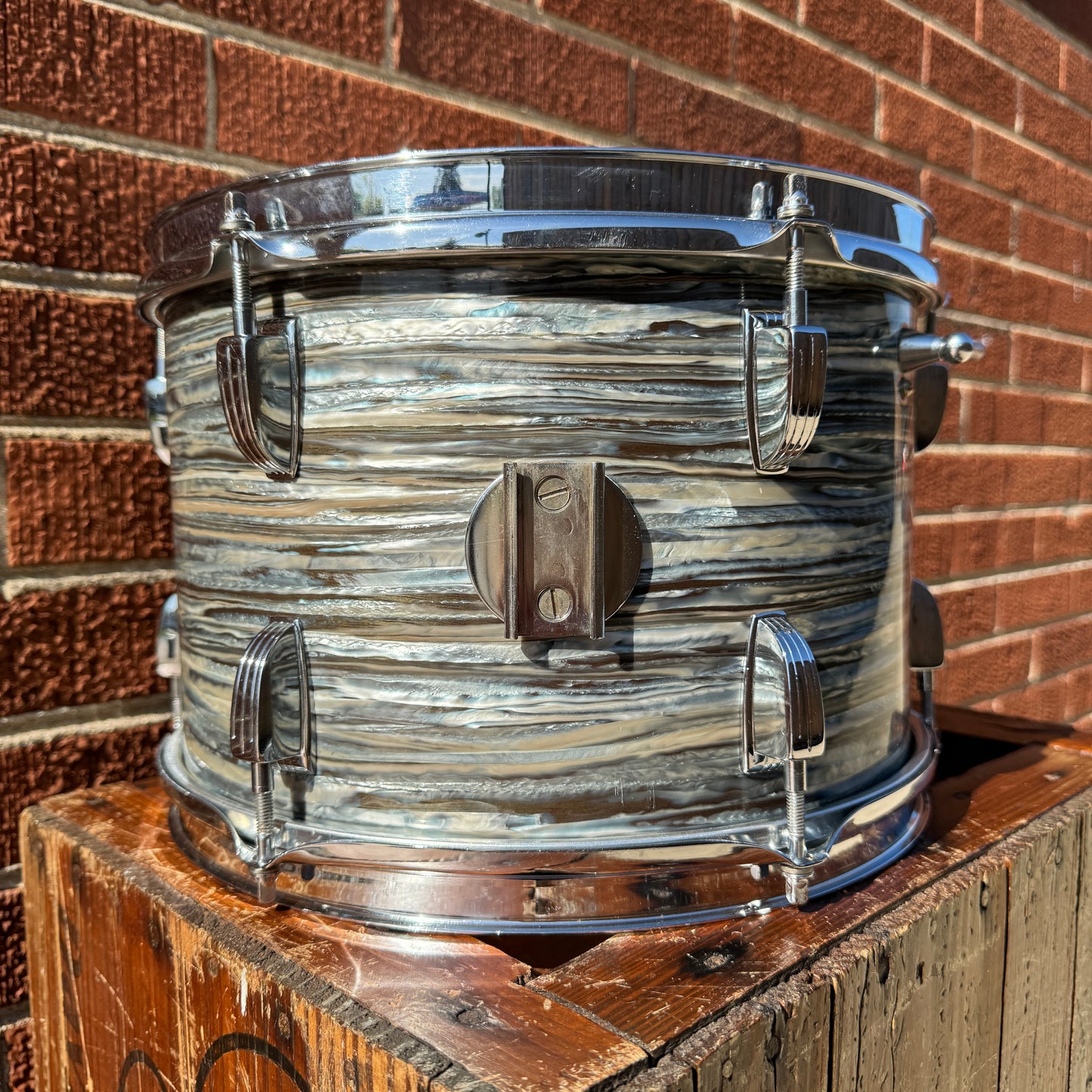 1960s Ludwig 8x12 Tom Drum Oyster Blue Pearl #1