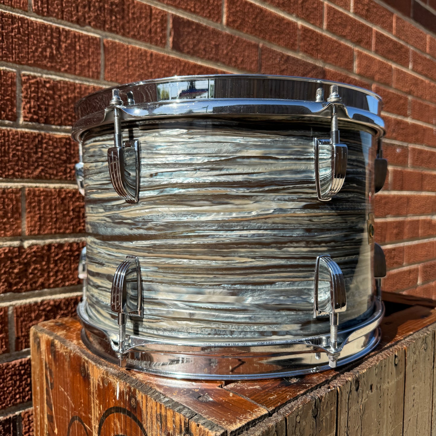 1960s Ludwig 8x12 Tom Drum Oyster Blue Pearl #1