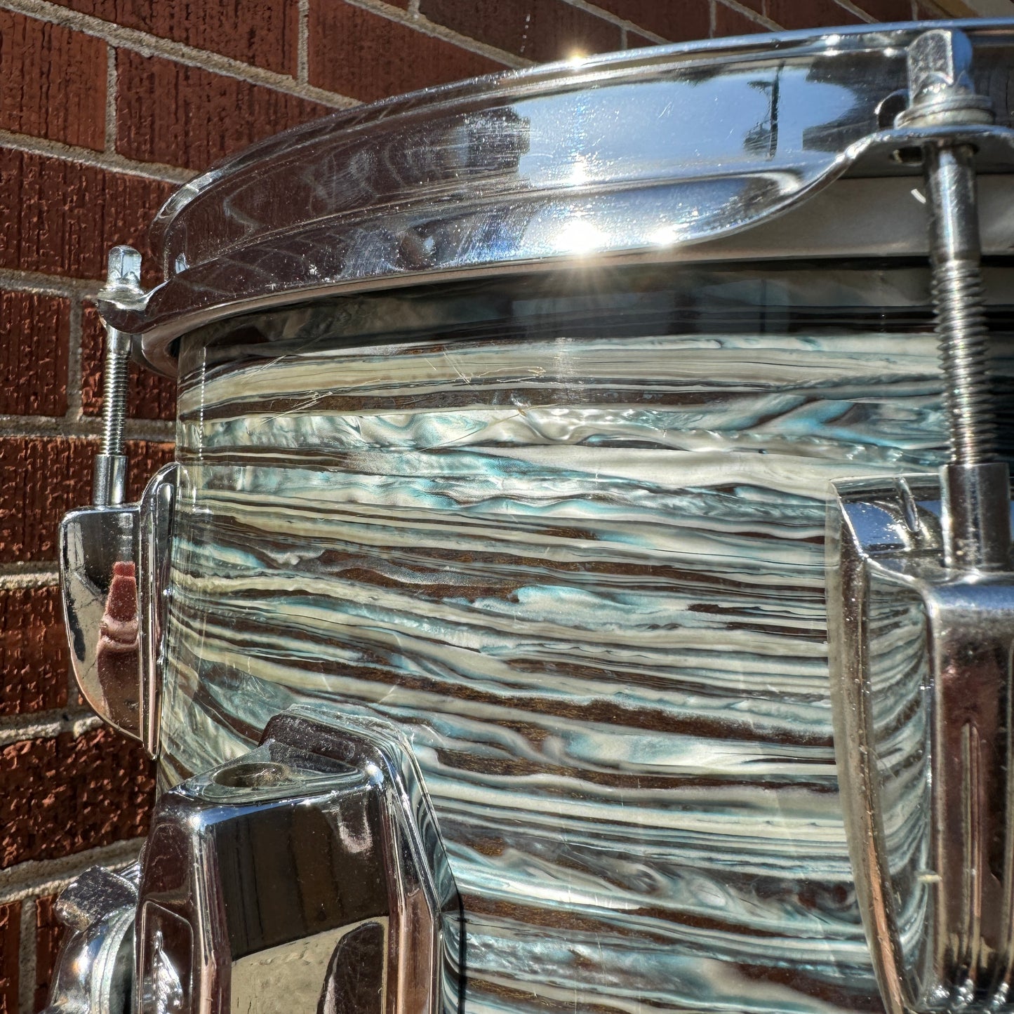 1960s Ludwig 9x13 Hollywood Tom Drum Oyster Blue Pearl