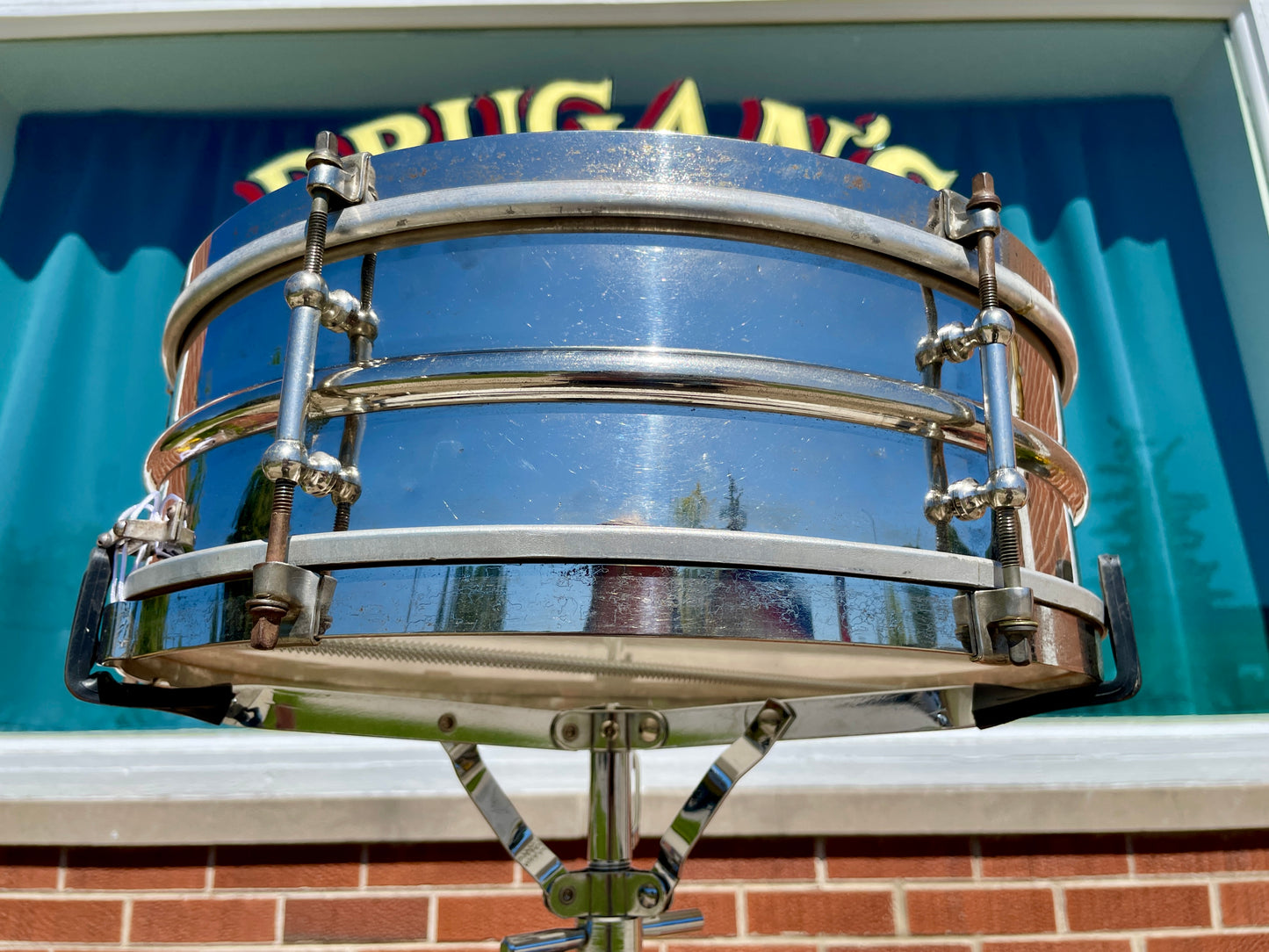 1920s Ludwig & Ludwig 5x15 Theatre Model 2 Pc. Brass Snare Drum NOB