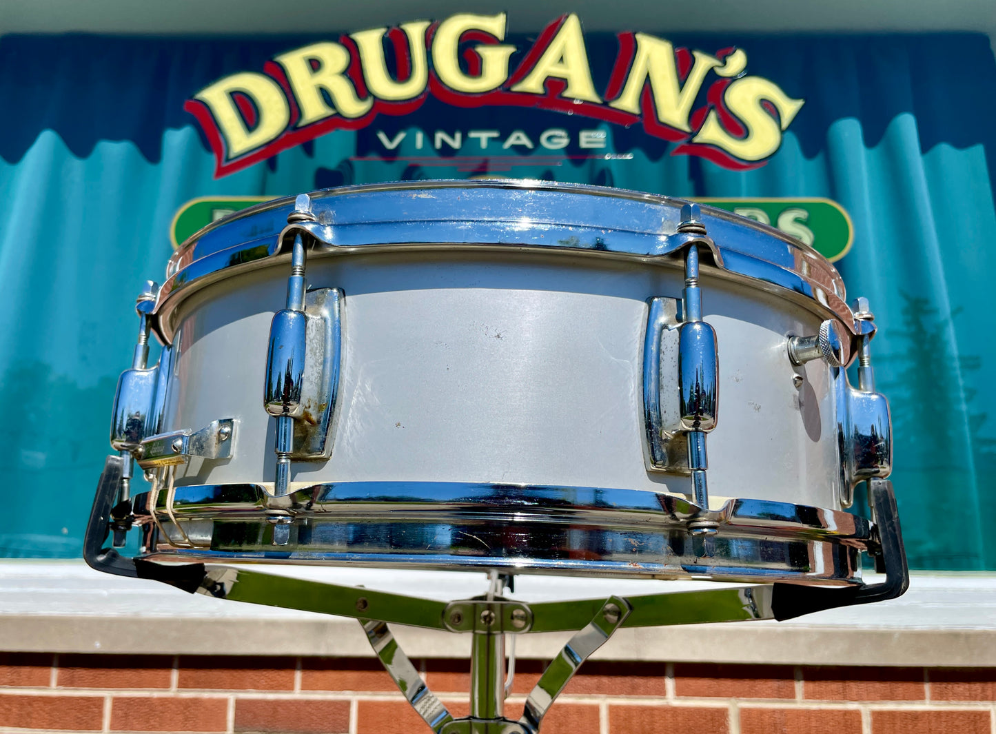 1970s Ludwig 5x14 S-102 Standard Snare Drum Acrolite Finish