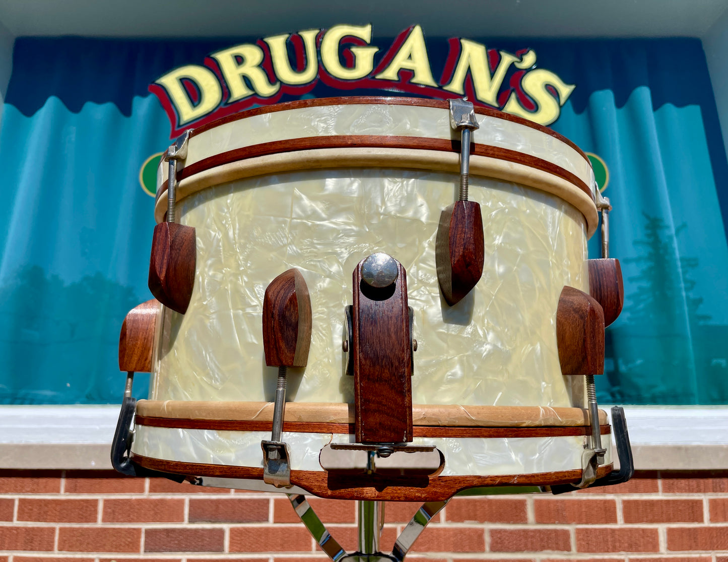 1940s Slingerland Rolling Bomber Drum Set 26/13/14/16 w/ 7x14 Snare White Marine Pearl *Video Demo*