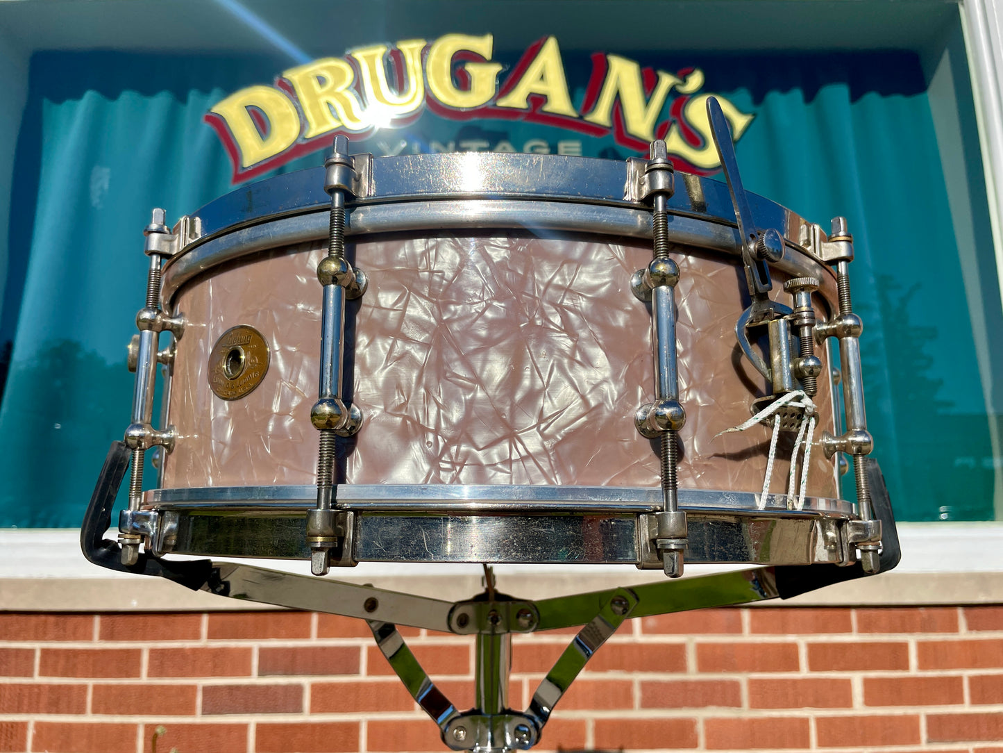 1920s Ludwig & Ludwig Professional 5x14 Solid Shell Snare Drum Lavender Pearl