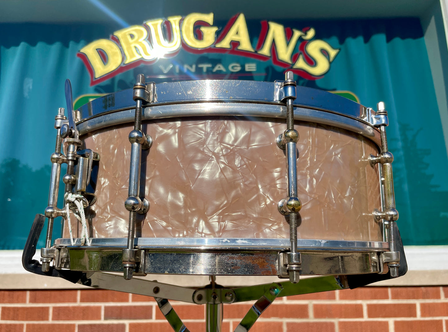 1920s Ludwig & Ludwig Professional 5x14 Solid Shell Snare Drum Lavender Pearl