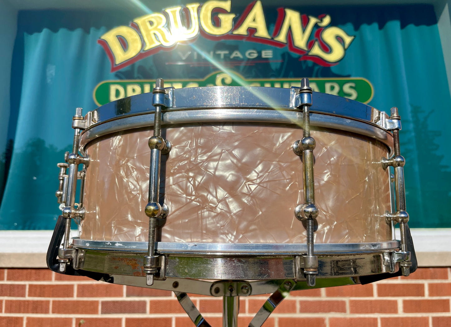 1920s Ludwig & Ludwig Professional 5x14 Solid Shell Snare Drum Lavender Pearl