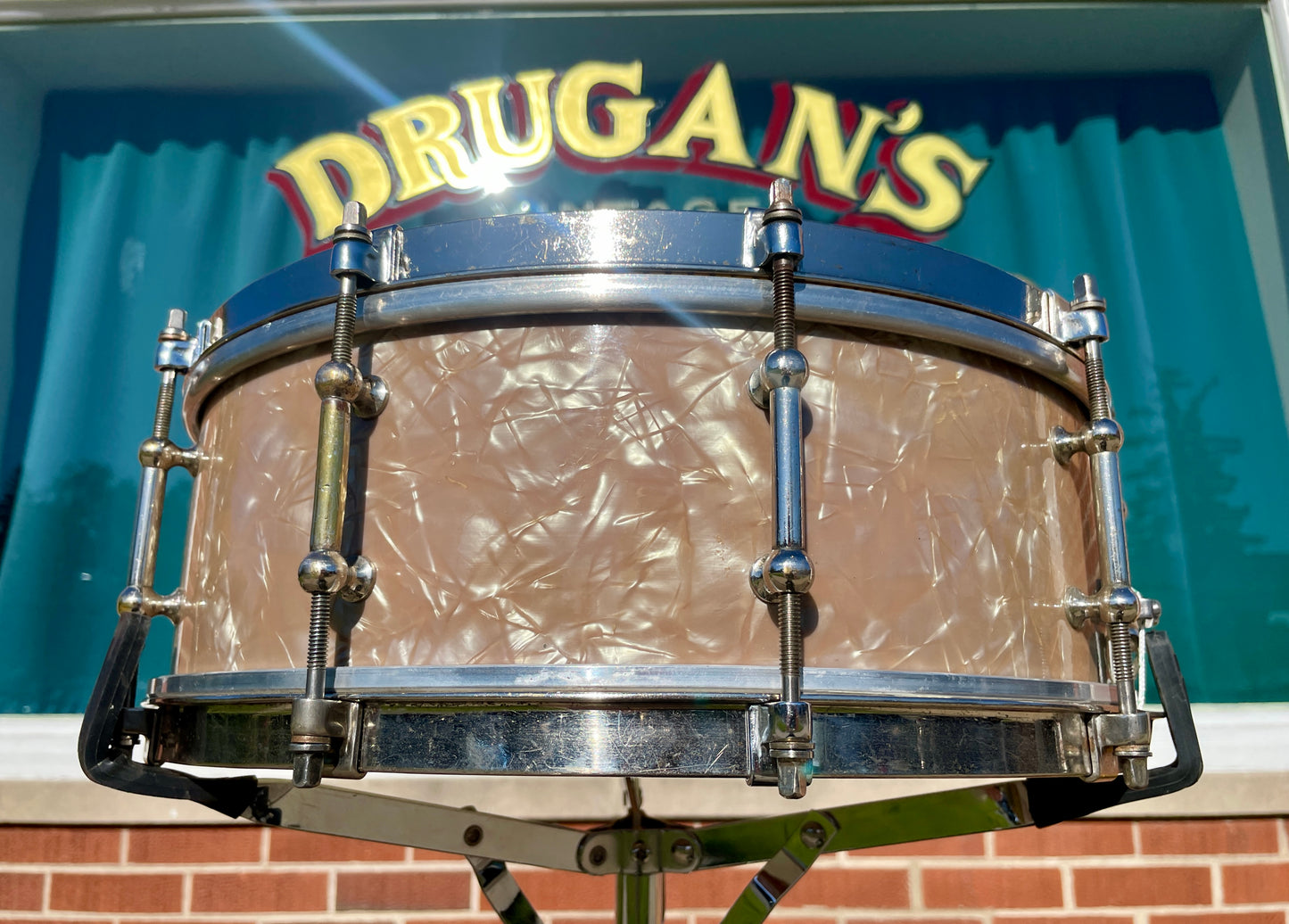 1920s Ludwig & Ludwig Professional 5x14 Solid Shell Snare Drum Lavender Pearl