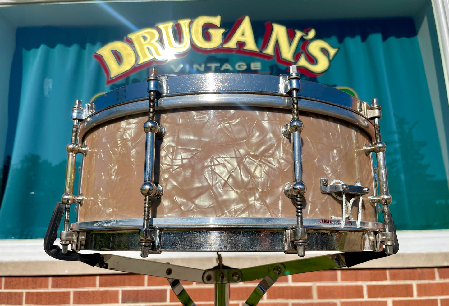 1920s Ludwig & Ludwig Professional 5x14 Solid Shell Snare Drum Lavender Pearl