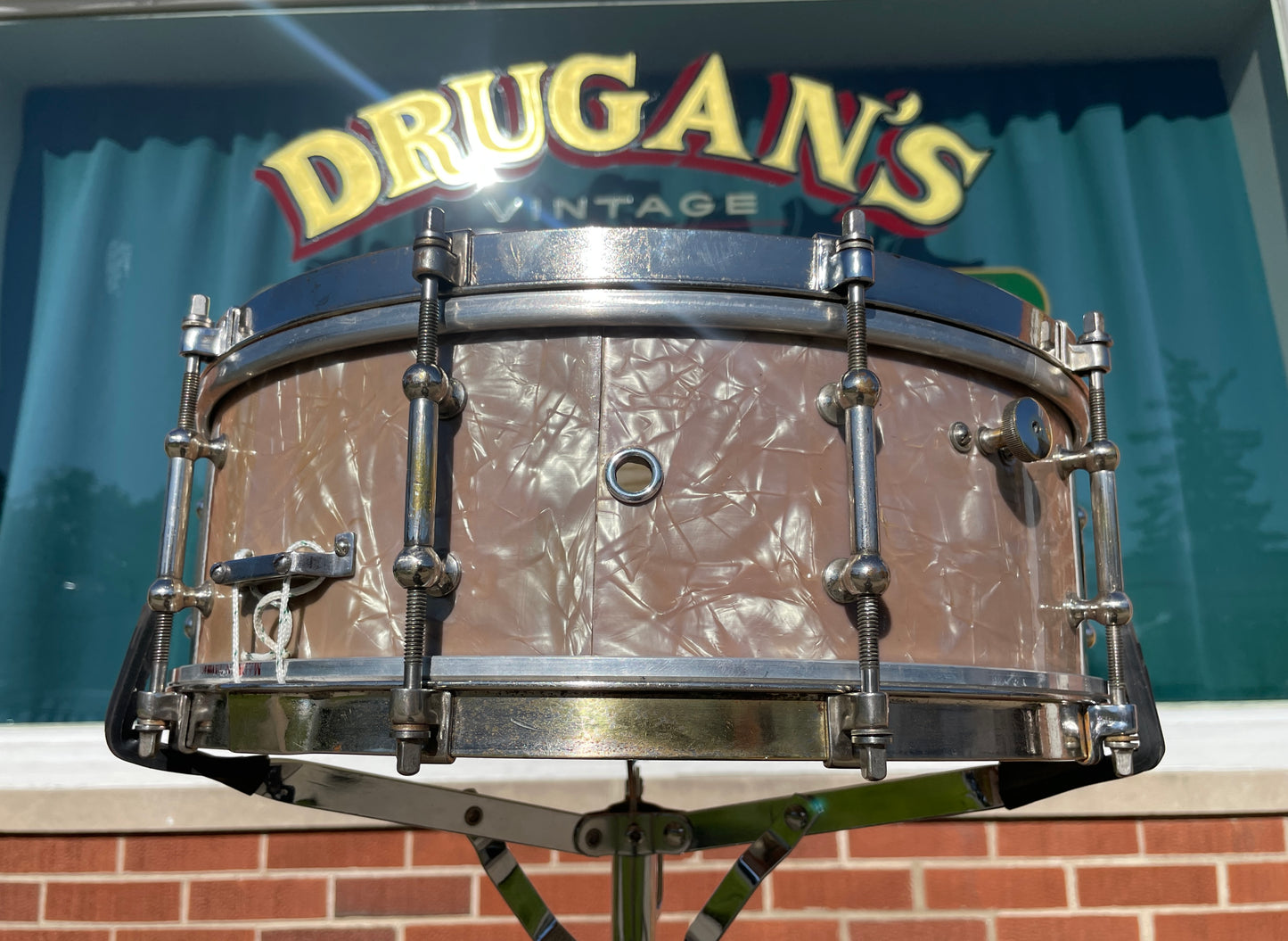 1920s Ludwig & Ludwig Professional 5x14 Solid Shell Snare Drum Lavender Pearl