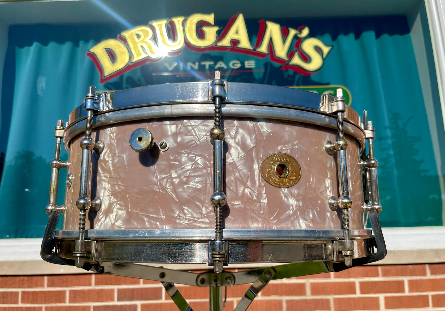 1920s Ludwig & Ludwig Professional 5x14 Solid Shell Snare Drum Lavender Pearl