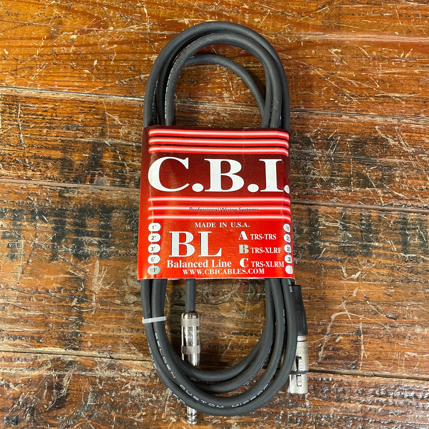 CBI 10 Foot TRS-XLRF Balanced Line Cable