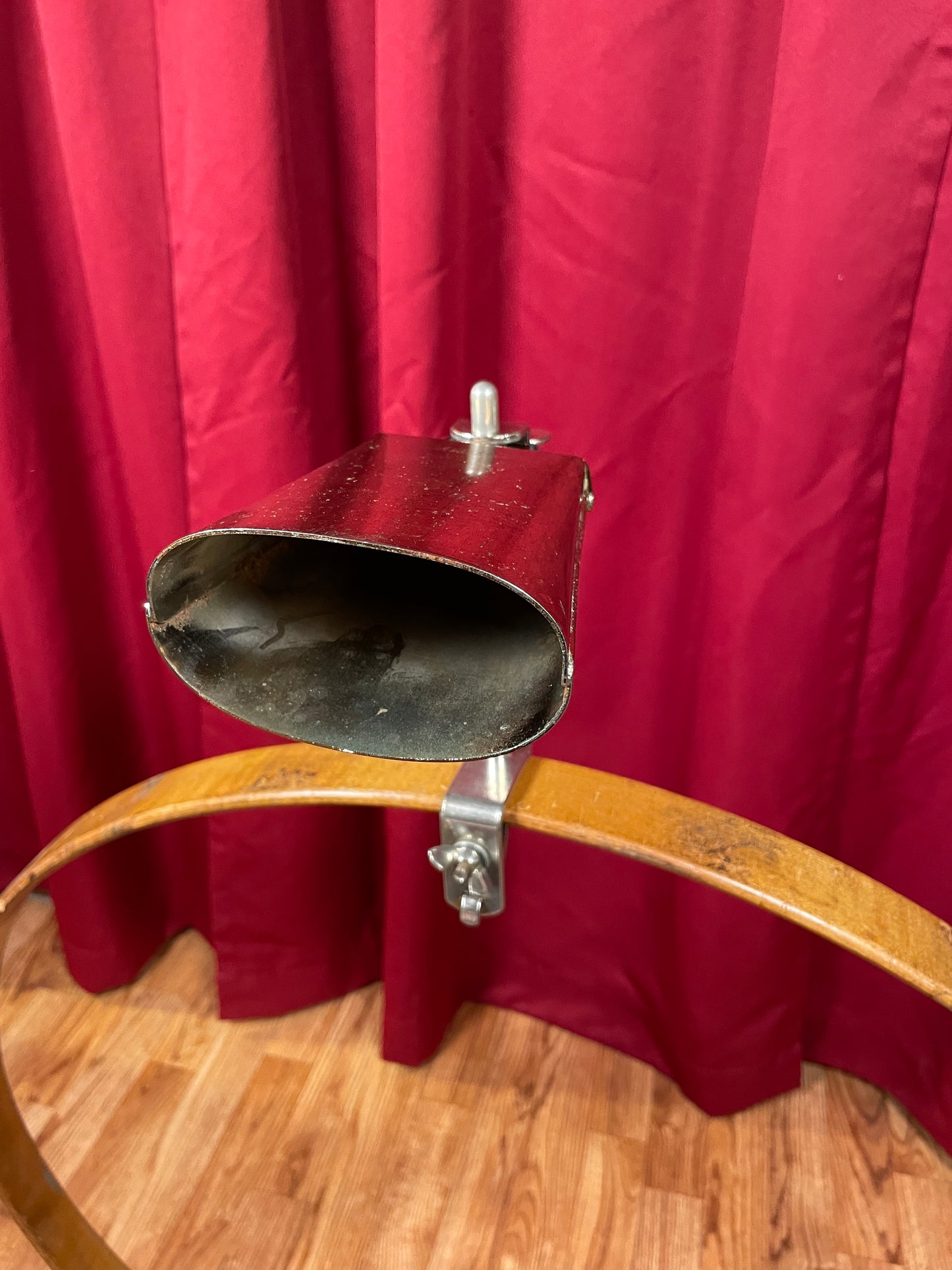 1960s Ludwig 5" Golden Tone No. 129 Cow Bell w/ Cowbell Holder No. 133 Script Logo