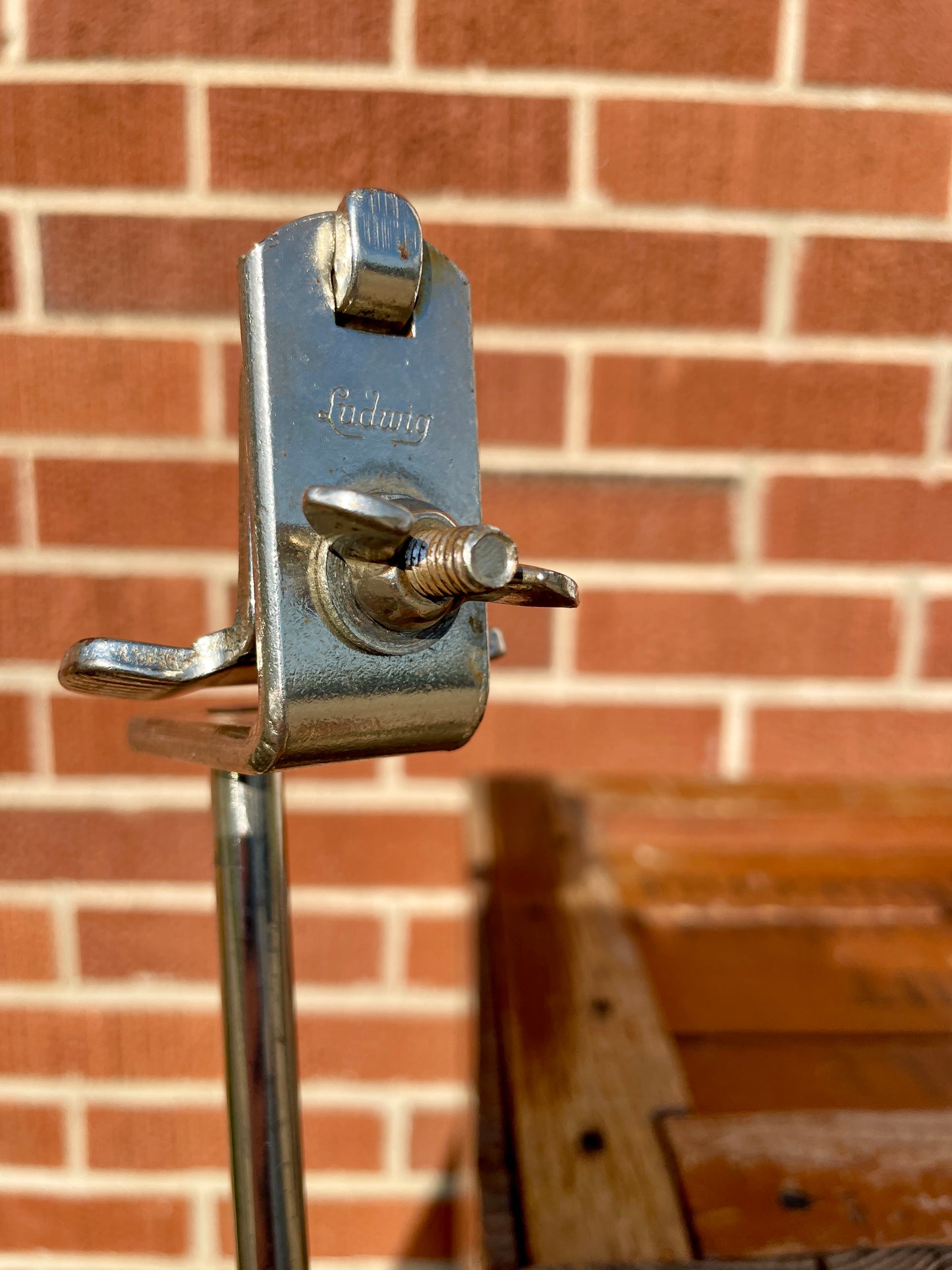 1960s Ludwig 5" Golden Tone No. 129 Cow Bell w/ Cowbell Holder No. 133 Script Logo