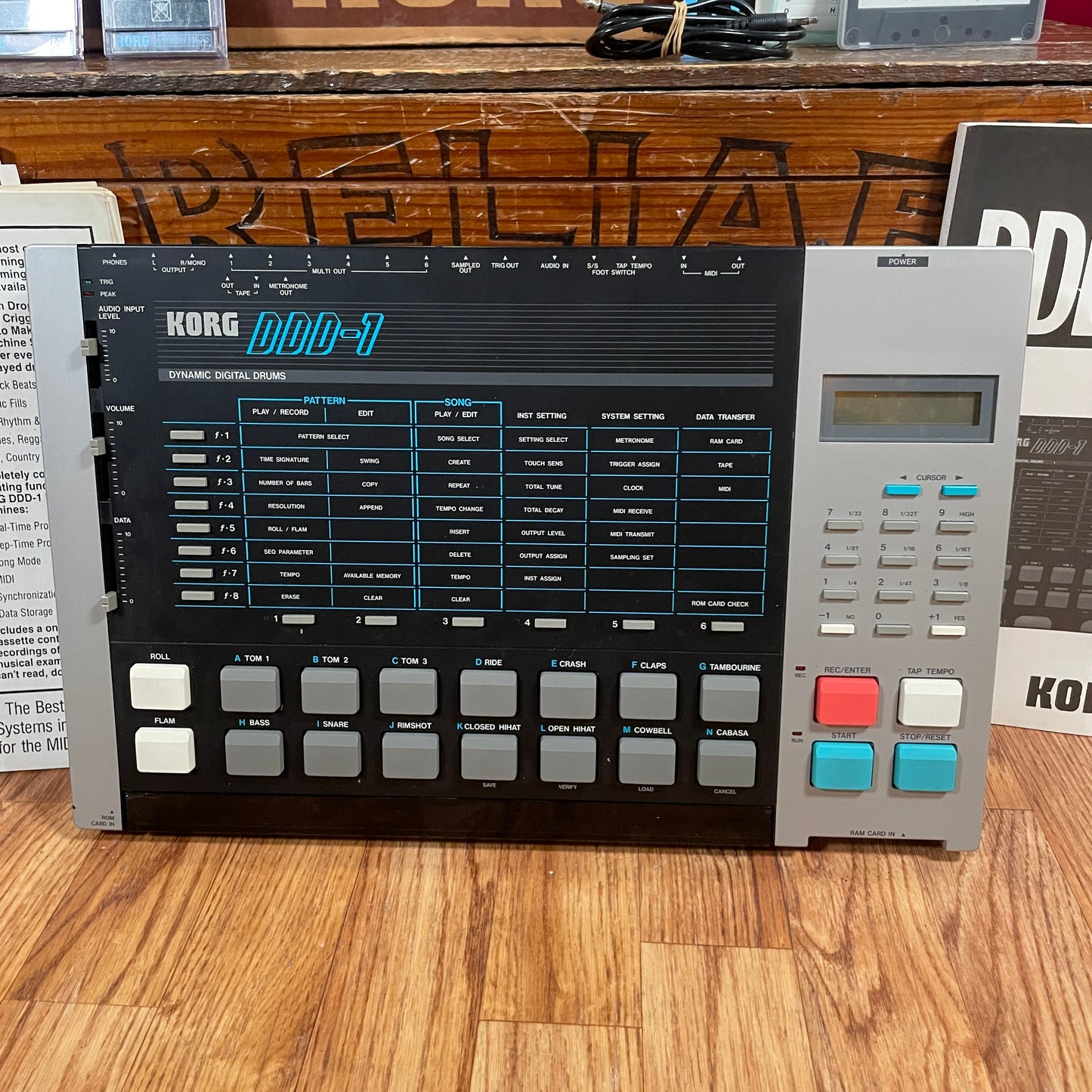 1980s Korg DDD-1 Dynamic Digital Drum Machine w/ 2 ROM Cards & Original Box