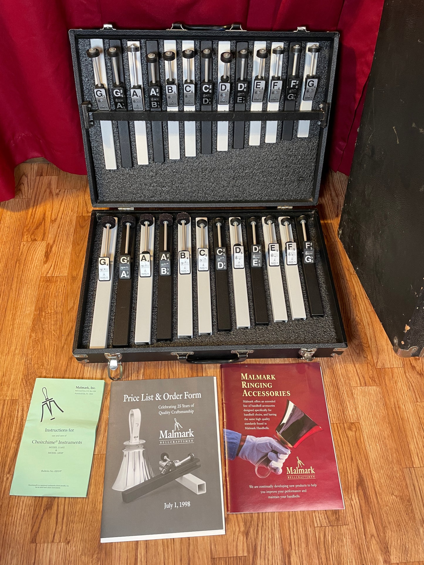 1990s Malmark 61 Note Choirchime Set C3-C8 Hand Chime 5-Octave Choir Bell