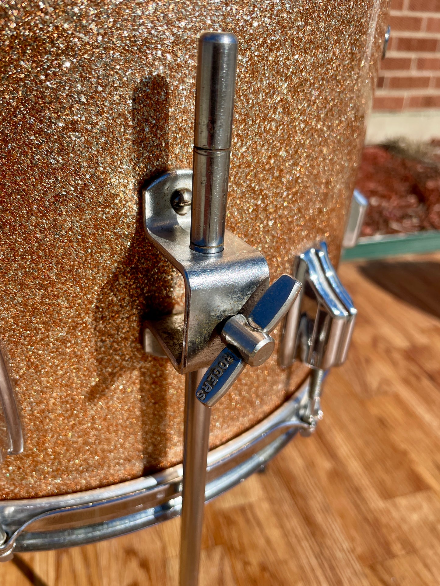 1960s Rogers Holiday Drum Set w/ Snare Pink Champagne Pearl Sparkle 20/12/14/5x14