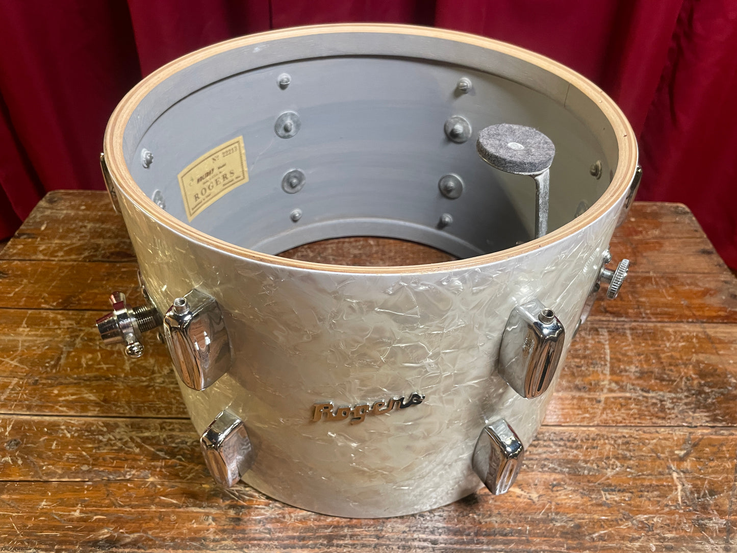 1960s Rogers Holiday 9x13 Tom Drum Single White Marine Pearl Cleveland