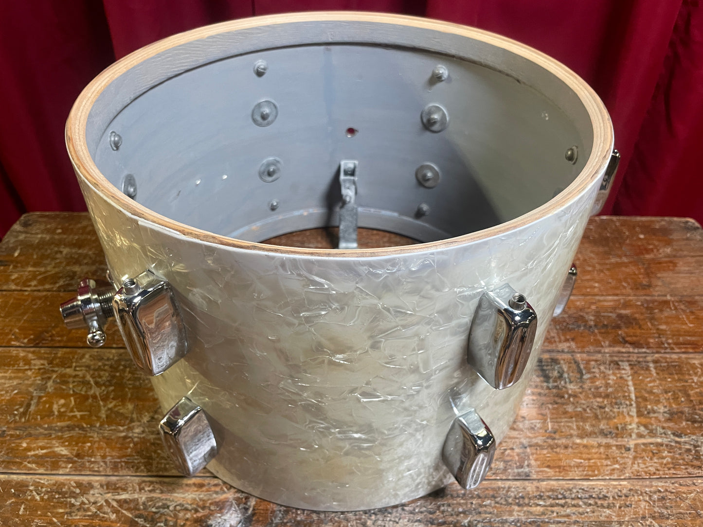1960s Rogers Holiday 9x13 Tom Drum Single White Marine Pearl Cleveland