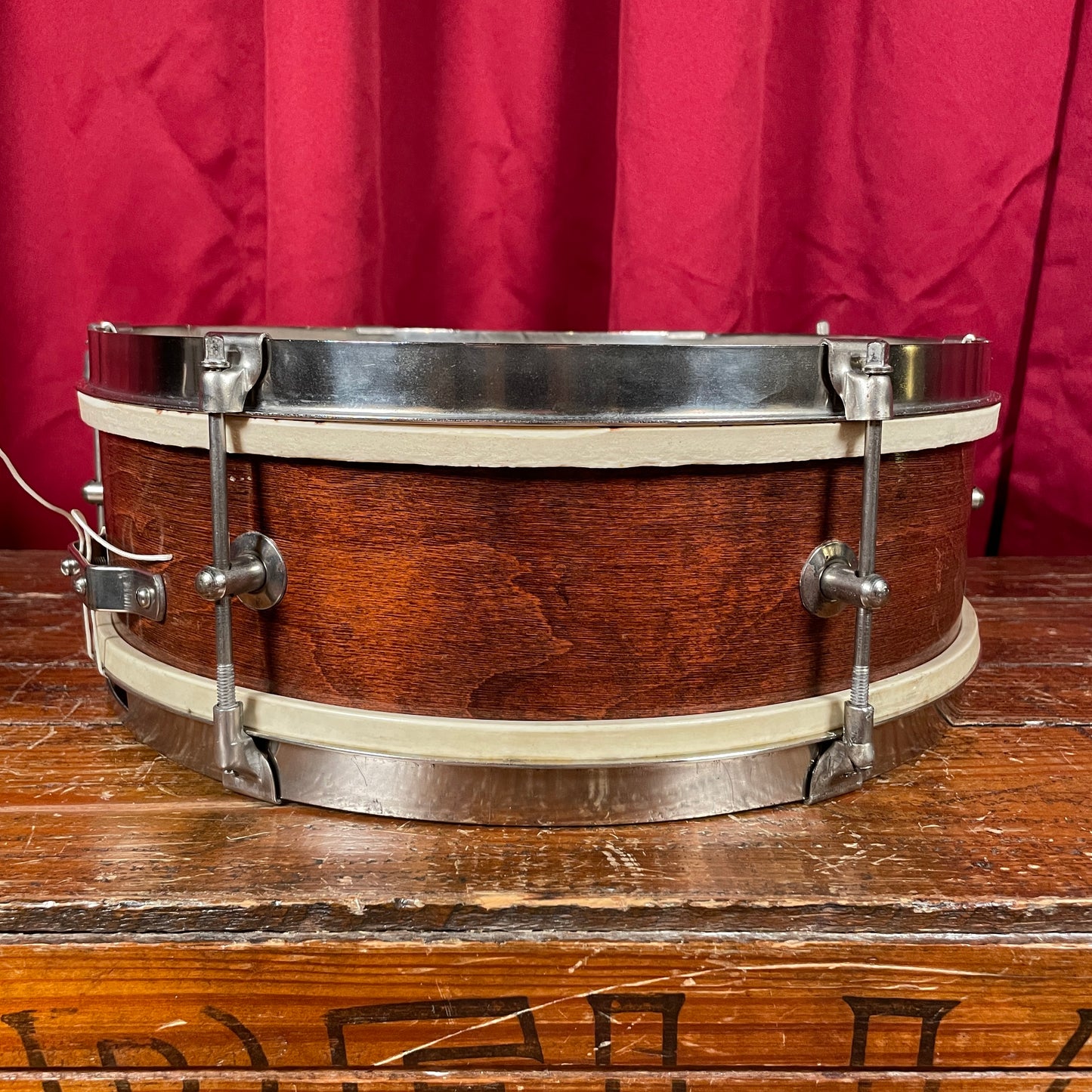 1950s Kent 191P 5x14 Single Tension Snare Drum Mahogany Stain 2-Ply Maple