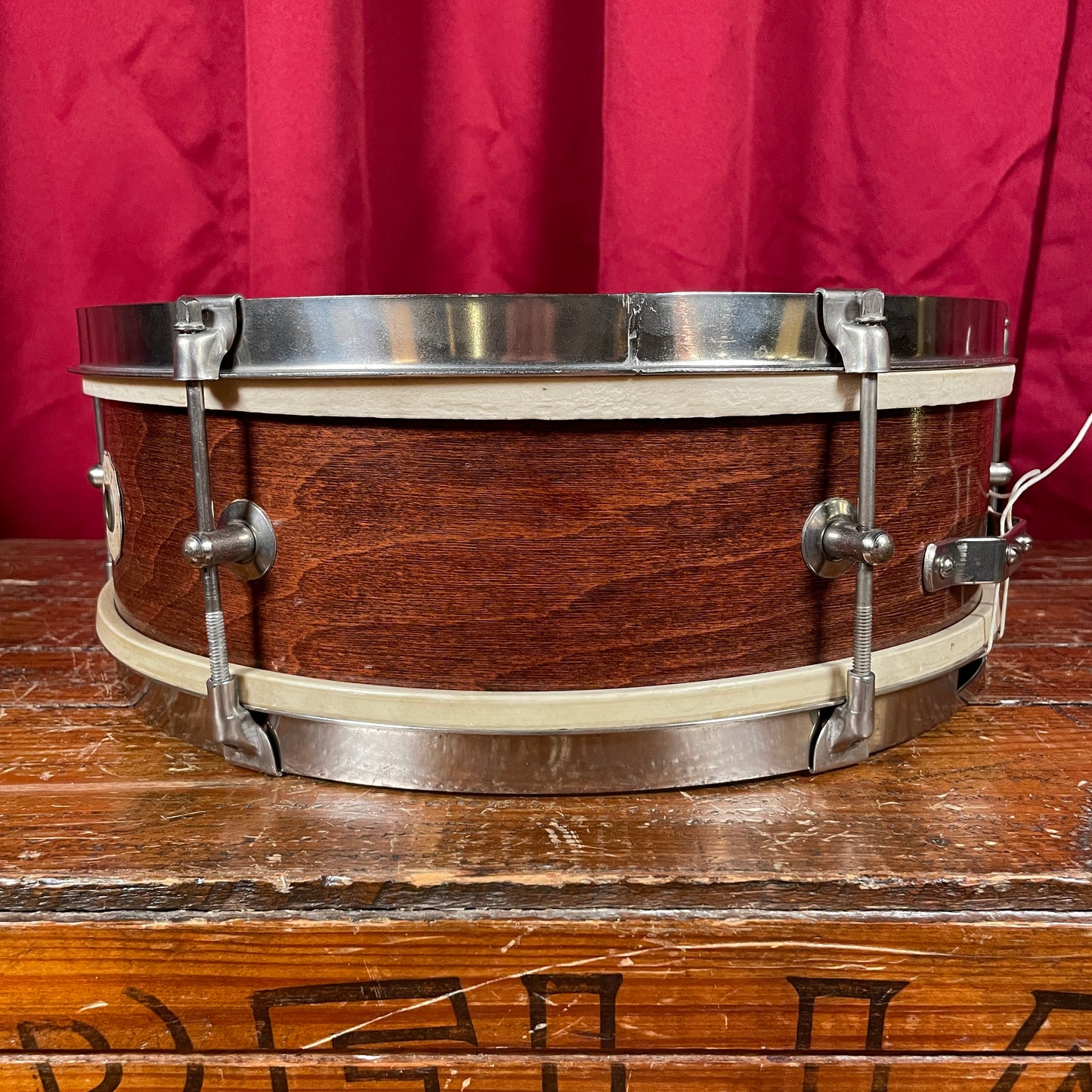 1950s Kent 191P 5x14 Single Tension Snare Drum Mahogany Stain 2-Ply Maple