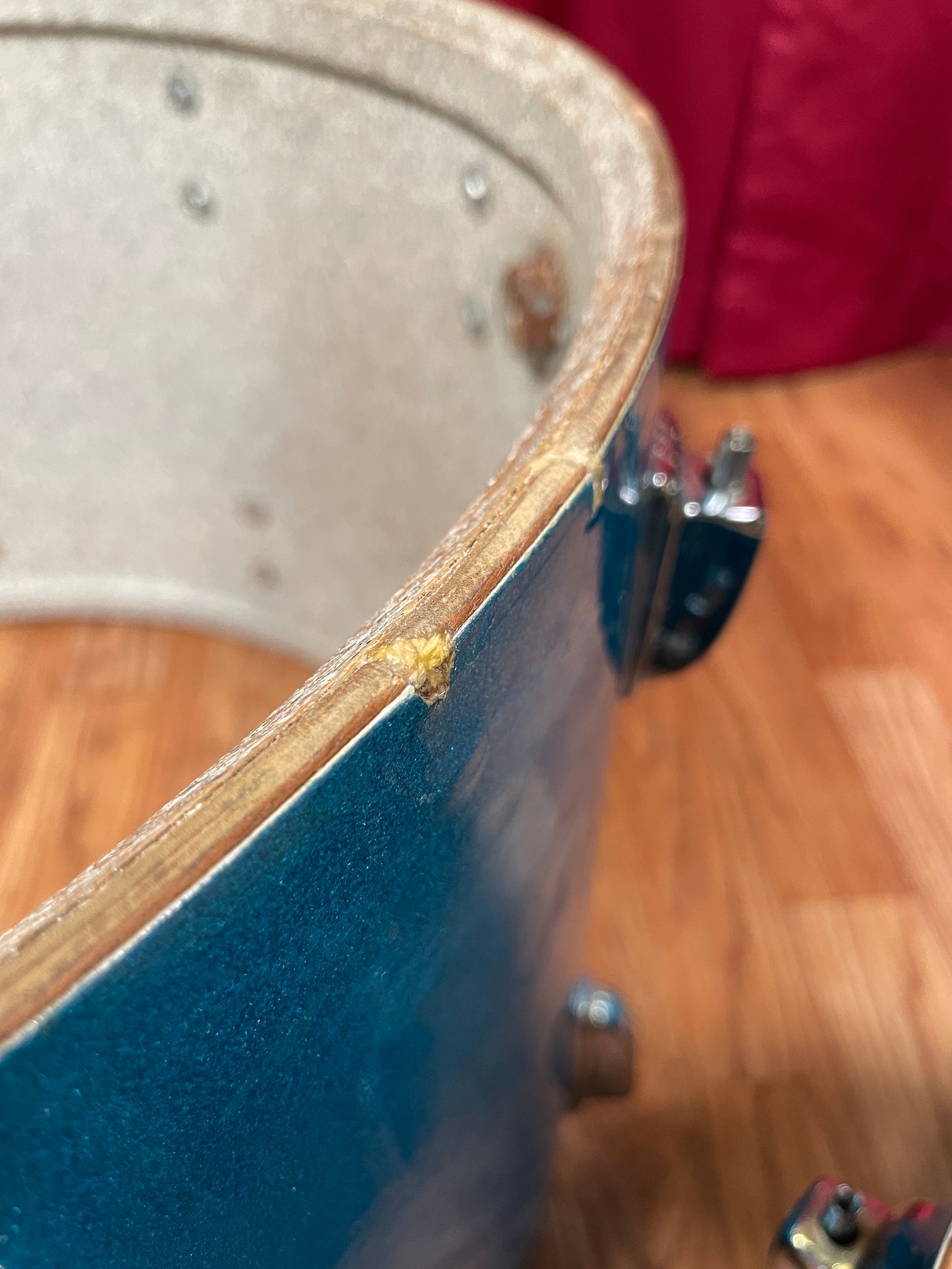 1970s Ludwig Standard S-330 Hollywood Drum Set Blue Mist Sparkle 22/12/13/16 Factory Classic Lugs