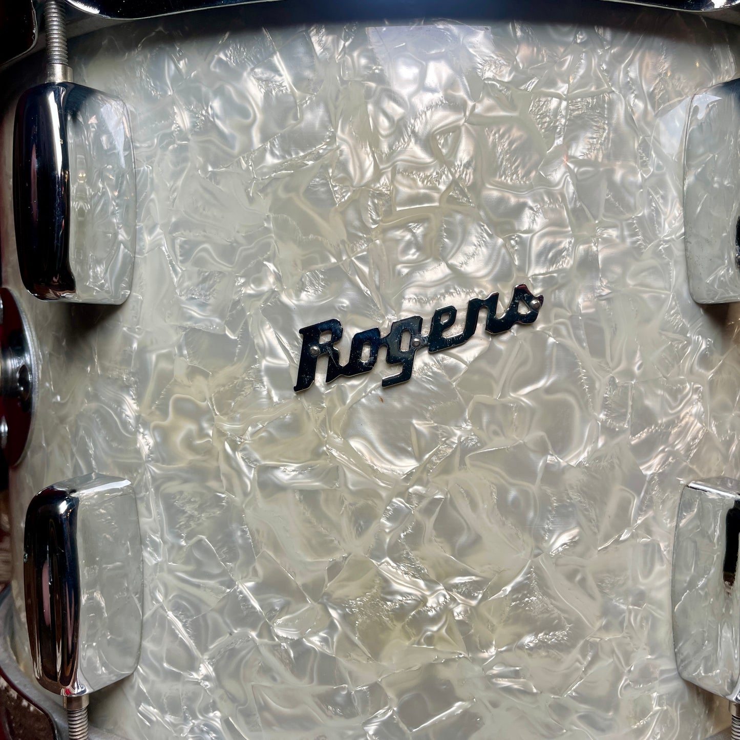 1960s Rogers Holiday 9x13 Tom Drum Single White Marine Pearl Cleveland