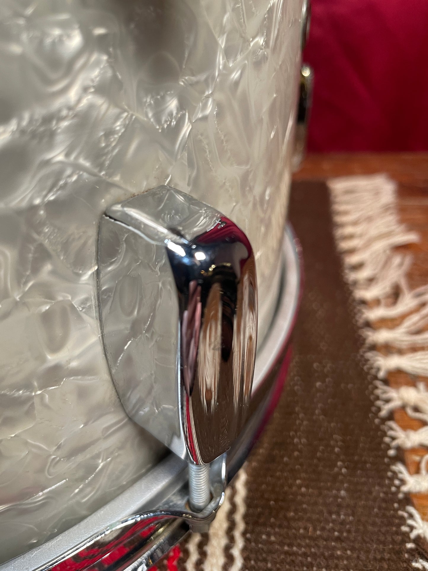 1960s Rogers Holiday 9x13 Tom Drum Single White Marine Pearl Cleveland