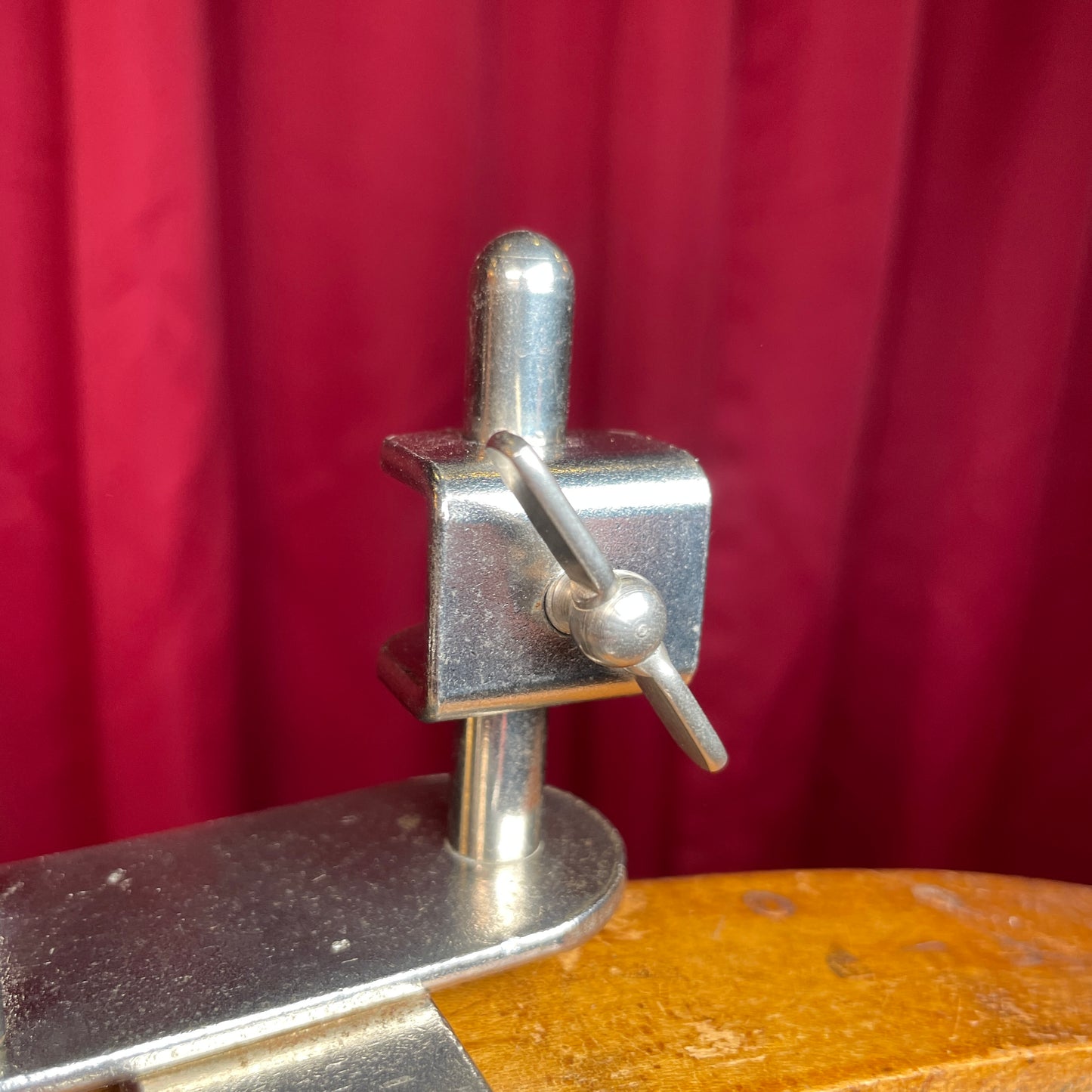 1960s Ludwig Bell Block Holder w/ U-Clamp No. 1323 Script Logo Nickel