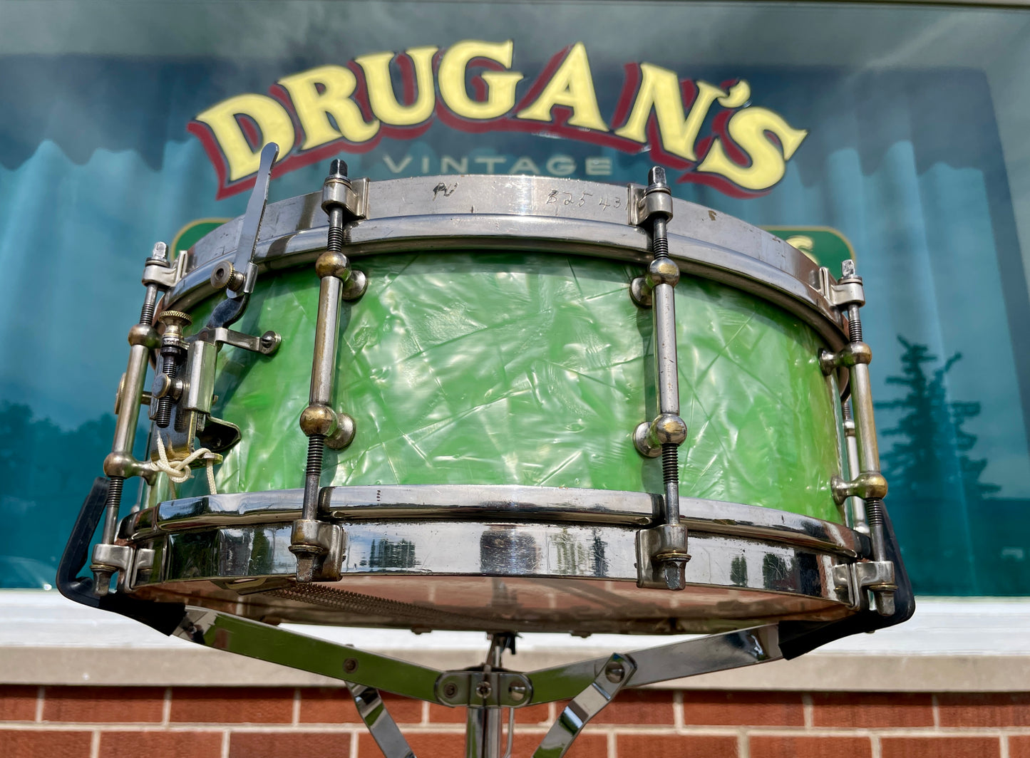 1926 Liberty 5x14 Solid Walnut Shell Snare Drum Sea Green Pearl